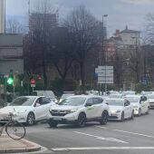 Movilización de los taxistas en Bilbao