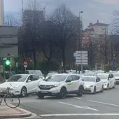 Movilización de los taxistas en Bilbao Movilización de los taxistas en Bilbao