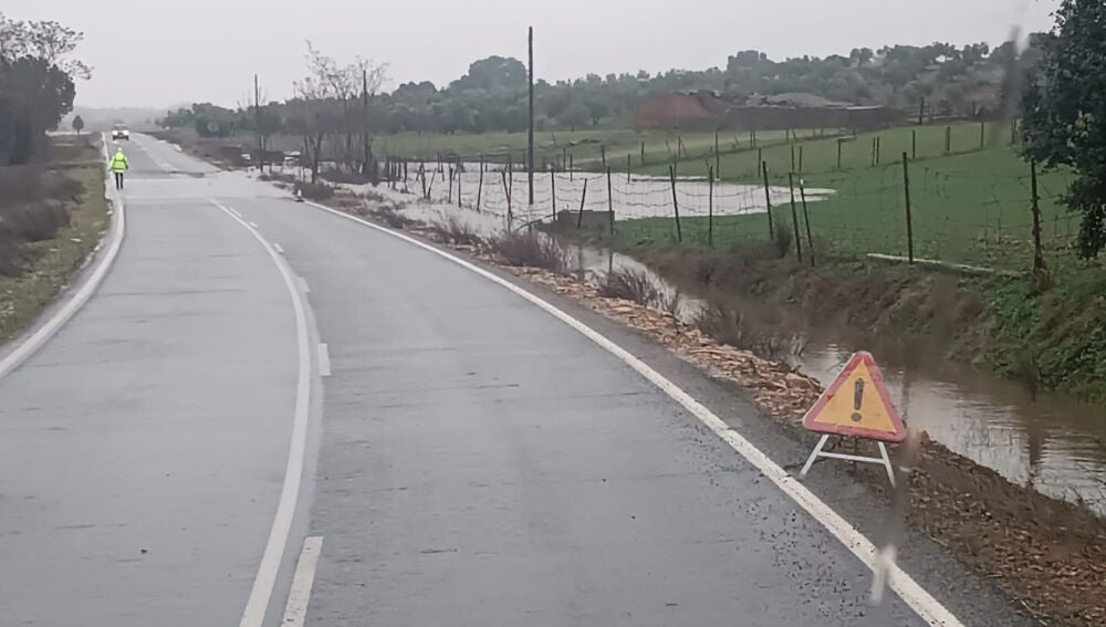 Carretera cortada en Ciudad Real