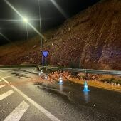 Variante del Minero en Puertollano afectada por el temporal