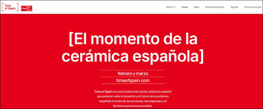 Time of Spain consolida su plataforma digital como referencia del sector cerámico español Time of Spain consolida su plataforma digital como referencia del sector cerámico español