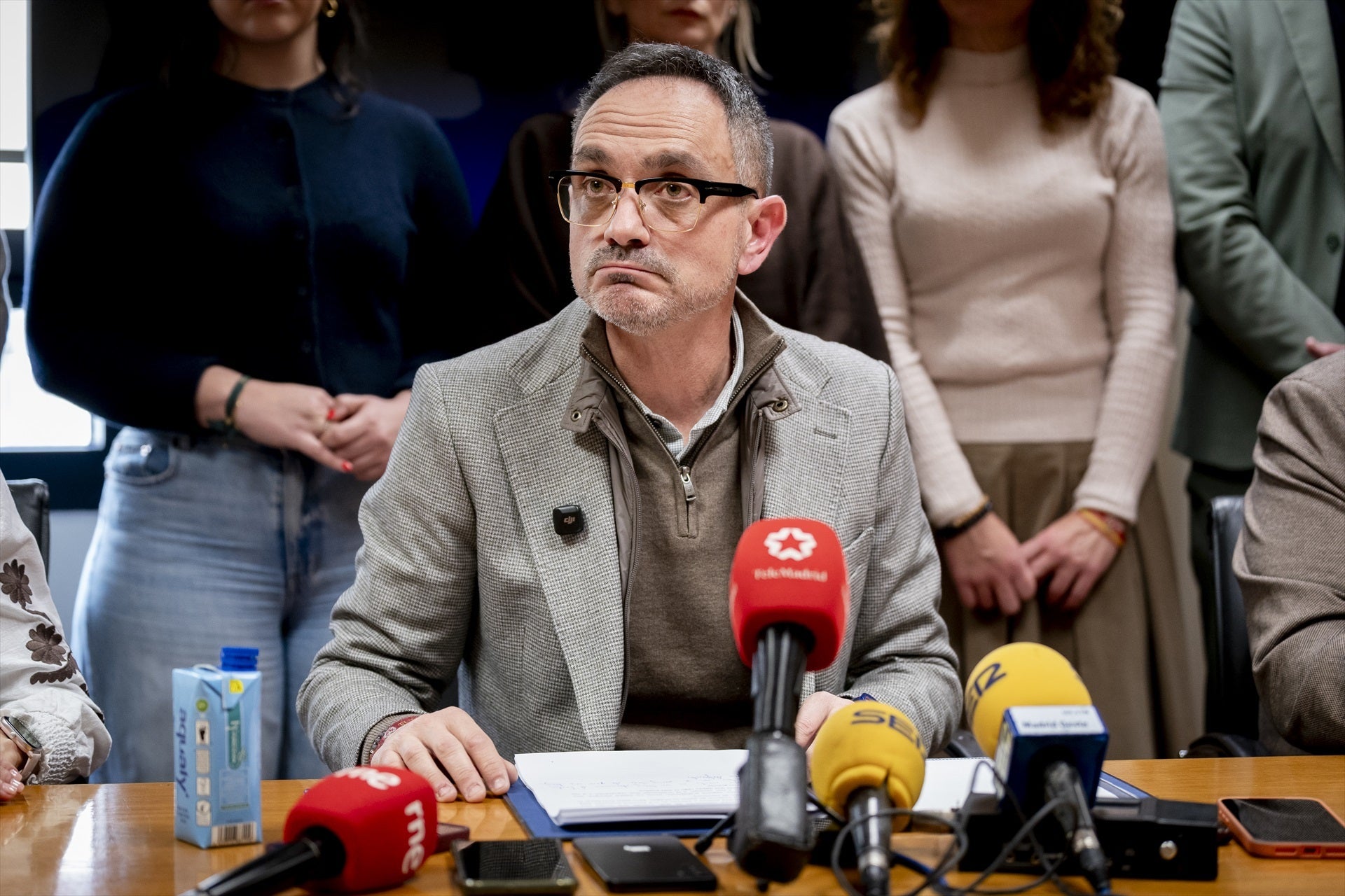 El alcalde de Móstoles, Manuel Bautista, durante una comparecencia ante los medios El alcalde de Móstoles, Manuel Bautista, durante una comparecencia ante los medios