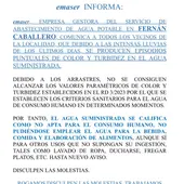 Comunicado de EMASER en las redes sociales del Ayuntamiento de Fernán Caballero Comunicado de EMASER en las redes sociales del Ayuntamiento de Fernán Caballero