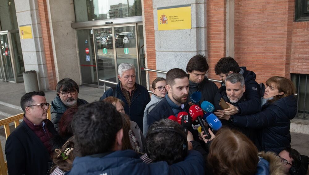 El secretario general de SEMAF, Diego Martín Fernández, atiende a los medios tras la reunión del pasado miércoles en el Ministerio de Transportes.