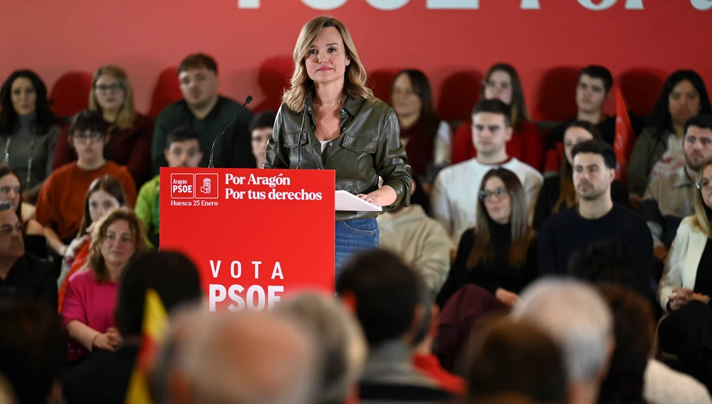 Pilar Alegría, durante la campaña electoral. Pilar Alegría, durante la campaña electoral.