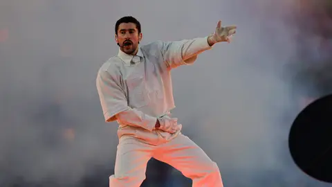 Bad Bunny, durante su actuación en el intermedio de la Super Bowl 2026 Bad Bunny, durante su actuación en el intermedio de la Super Bowl 2026
