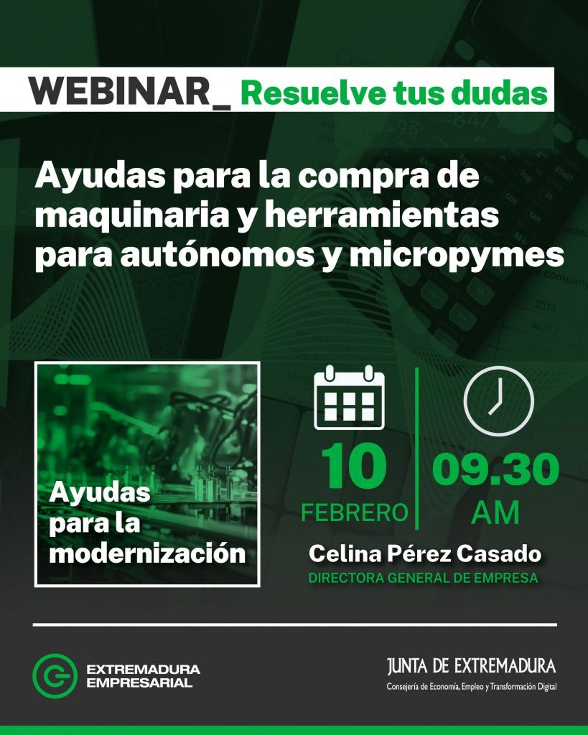 Un webinar informará a autónomos, pymes y profesionales sobre ayudas para la modernización empresarial Un webinar informará a autónomos, pymes y profesionales sobre ayudas para la modernización empresarial