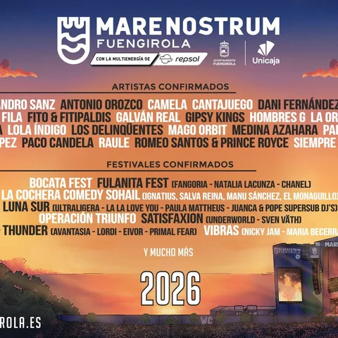 Aitana, Alejandro Sanz, Sting, Lola Índigo y El Último de la Fila lideran el espectacular cartel de Marenostrum Fuengirola 2026