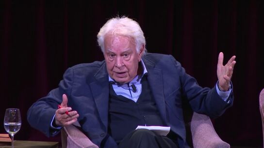 Felipe Gonz&aacute;lez durante el acto en el Ateneo en el que se ha referido al Gobierno de S&aacute;nchez