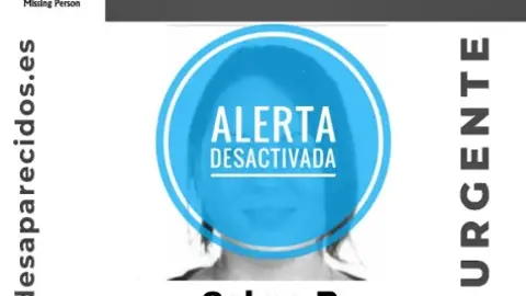 Alerta que lanzó SOS Desaparecidos en abril de 1 de 2024 y que ha sido desactivada tras encontrar a la mujer Alerta que lanzó SOS Desaparecidos en abril de 1 de 2024 y que ha sido desactivada tras encontrar a la mujer