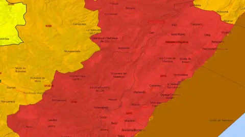 El aviso por viento sube a rojo en Castellón por rachas huracanadas de más de 140 km/h El aviso por viento sube a rojo en Castellón por rachas huracanadas de más de 140 km/h