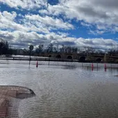 Situación actual del puente de San Esteban de Gormaz con el Duero desbordado Situación actual del puente de San Esteban de Gormaz con el Duero desbordado