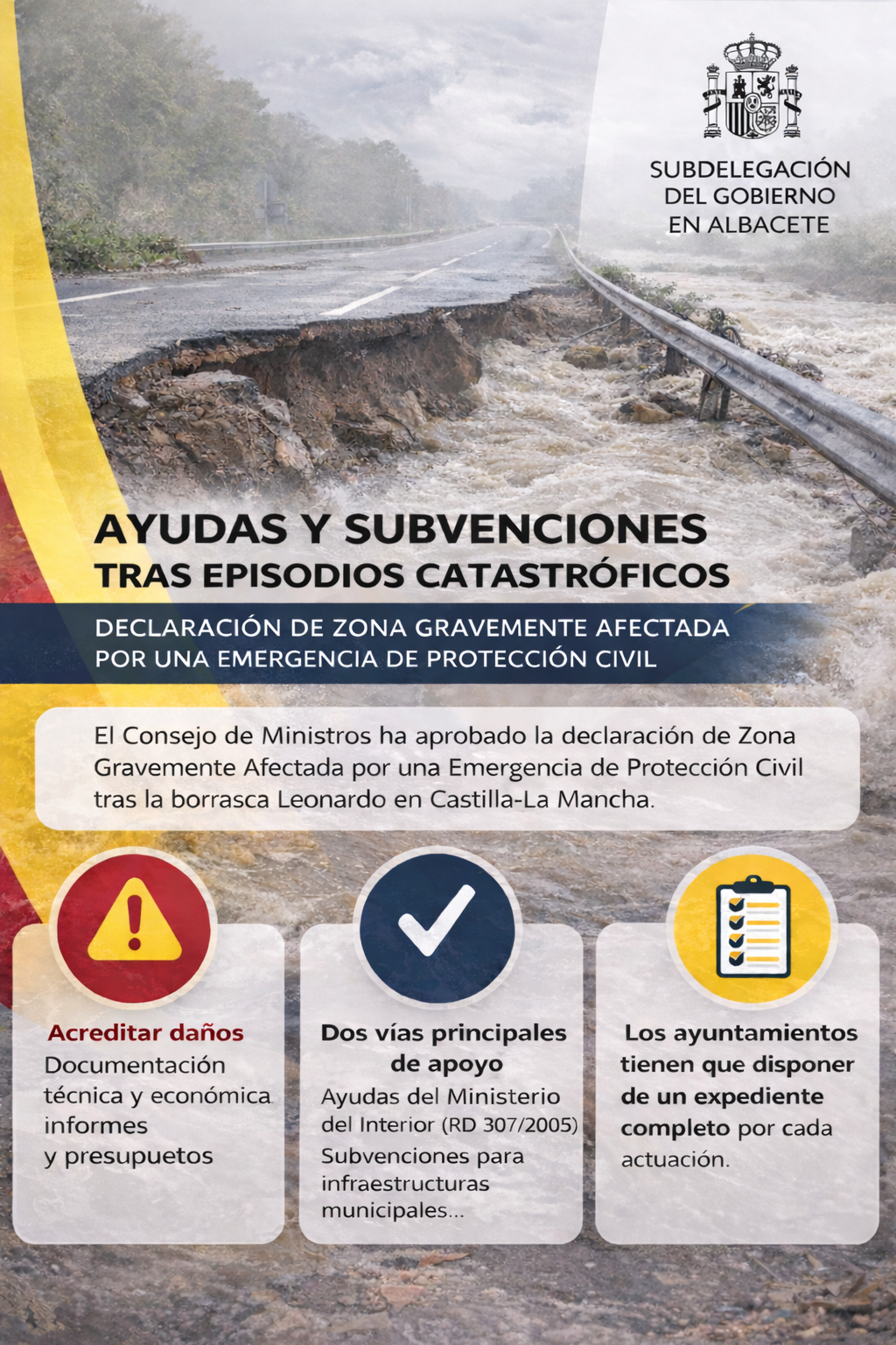 Activadas ayudas y subvenciones para paliar los daños causados por Leonardo en la provincia Activadas ayudas y subvenciones para paliar los daños causados por Leonardo en la provincia