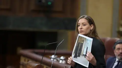 Ester Muñoz en el Congreso durante el debate de la proposición de ley para prohibir el burka Ester Muñoz en el Congreso durante el debate de la proposición de ley para prohibir el burka