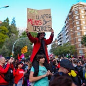 Una imatge de la manifestació de docents amb motiu de la vaga de l'11 de febrer