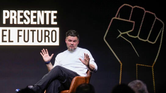 El portavoz de ERC en el Congreso, Gabriel Rufi&aacute;n, durante el acto por el futuro de las izquierdas