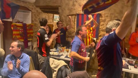 Imagen de una celebraci&oacute;n de la Penya Blaugrana de Santa Eul&agrave;ria