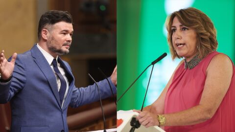 Gabriel Rufián y la expresidenta de la Junta de Andalucía, Susana Díaz Gabriel Rufián y la expresidenta de la Junta de Andalucía, Susana Díaz