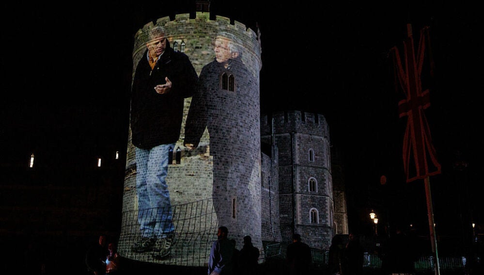 Led By Donkeys proyectó en el Castillo de Windsor una imagen del expríncipe Andrés y Jeffrey Epstein coincidiendo con la visita de Trump a Reino Unido