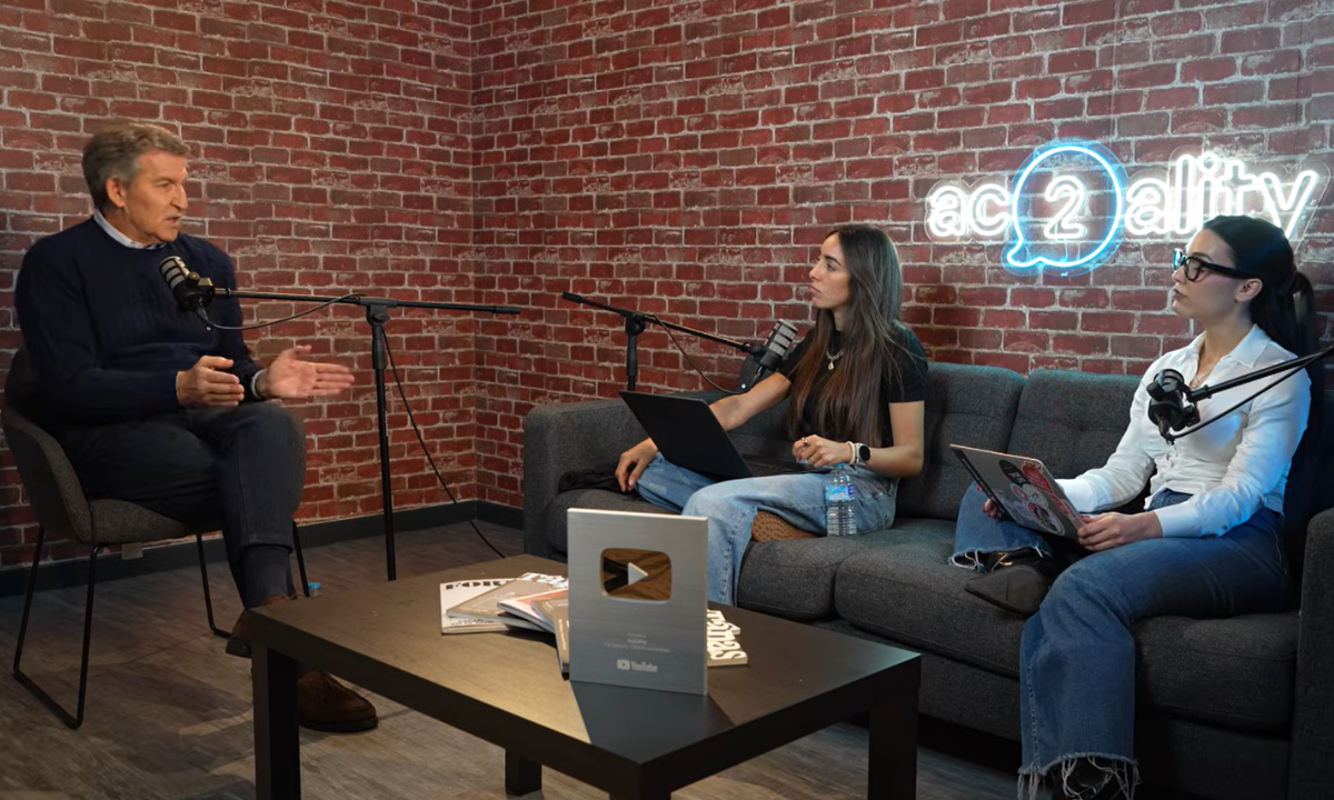 Feijóo, durante la entrevista en Act2ality Feijóo, durante la entrevista en Act2ality