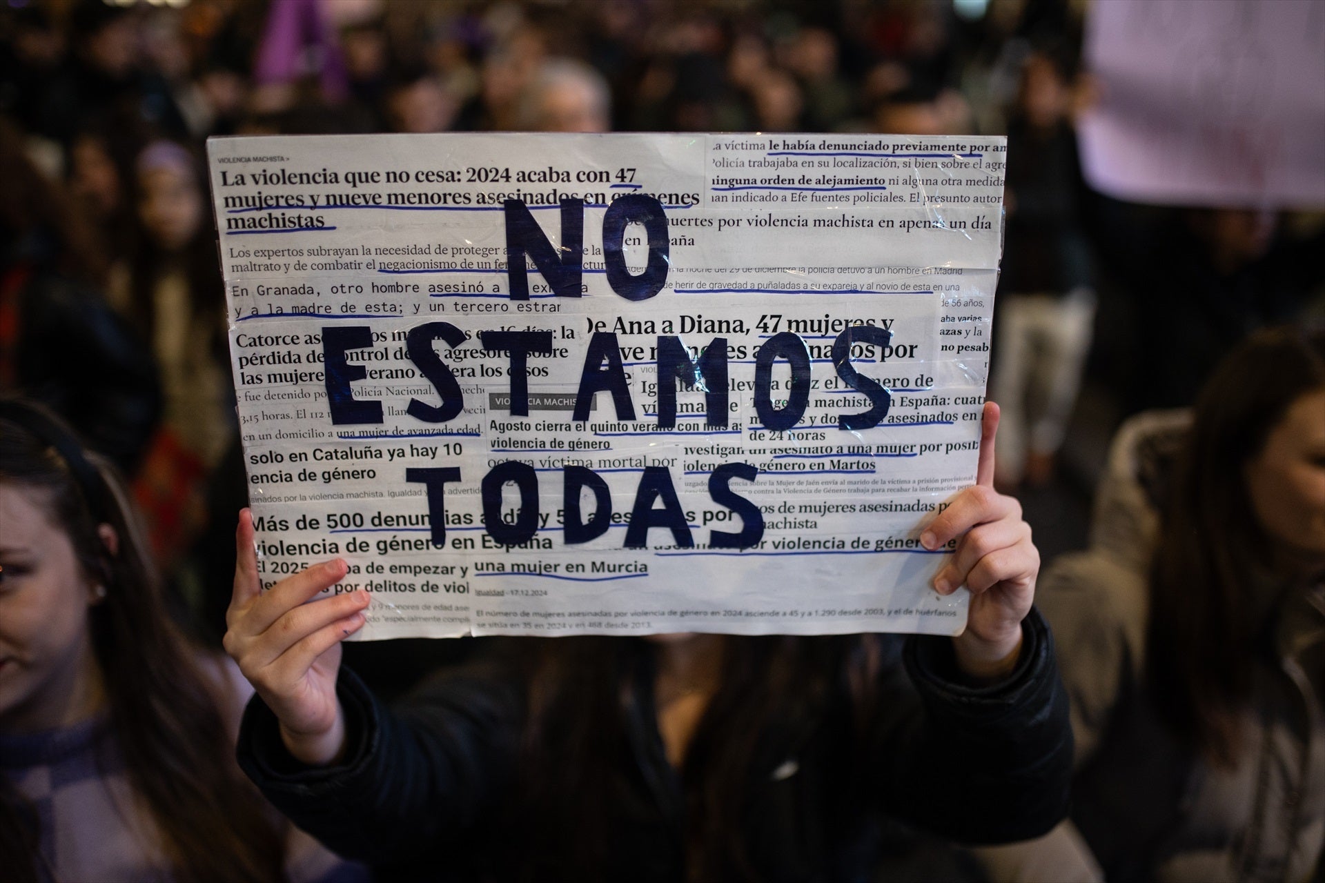 Una pancarta durante la manifestación organizada por el Movimiento Feminista de Madrid por el 8M en 2025 Una pancarta durante la manifestación organizada por el Movimiento Feminista de Madrid por el 8M en 2025
