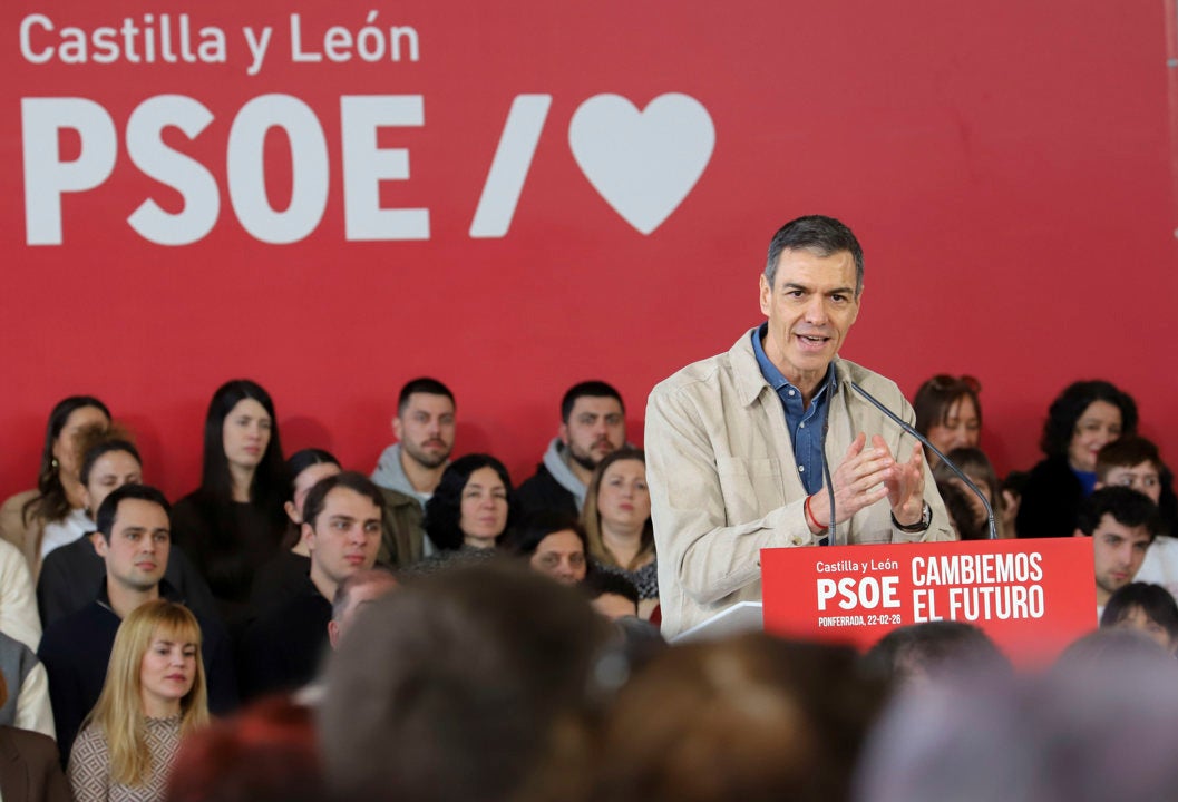 El presidente del Gobierno, Pedro Sánchez, durante un acto de precampaña en Castilla y León El presidente del Gobierno, Pedro Sánchez, durante un acto de precampaña en Castilla y León