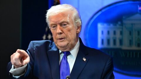 Donald Trump durante una rueda de prensa en La Casa Blanca