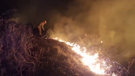 Incendio registrado en el Monte Rodil, Arenas de Igu&ntilde;a