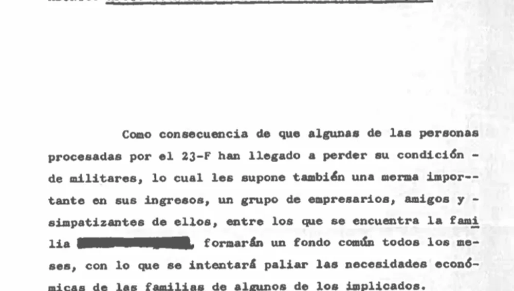 Fondo común de apoyo económico a los implicados en el 23F Fondo común de apoyo económico a los implicados en el 23F