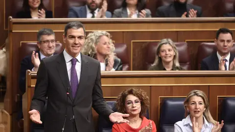El presidente del Gobierno, Pedro Sánchez, interviene durante una sesión de control al Gobierno. El presidente del Gobierno, Pedro Sánchez, interviene durante una sesión de control al Gobierno.