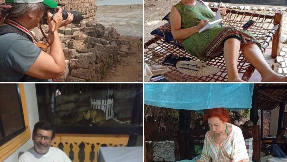 Algunos de los artistas creando en Kenia