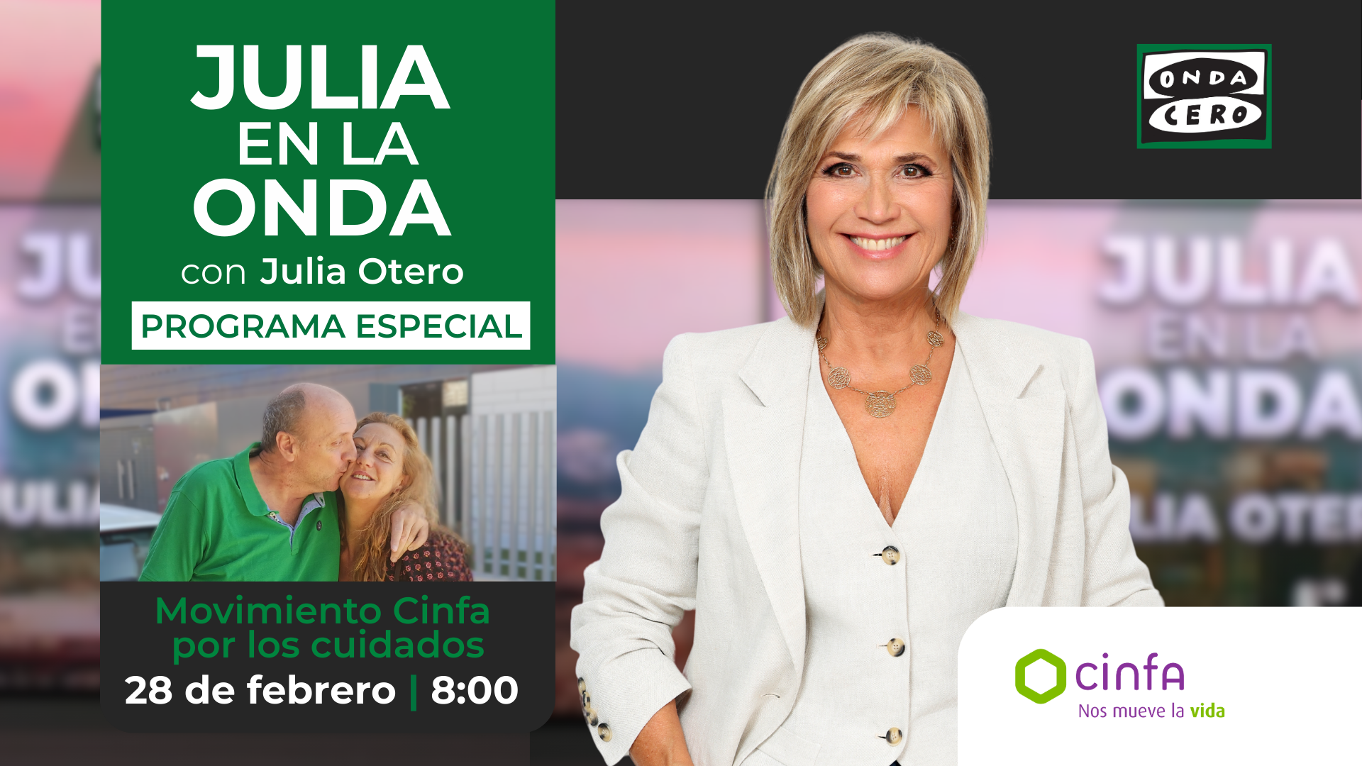 'Julia en la onda' da voz a las personas cuidadoras en un programa especial de la mano de Cinfa 'Julia en la onda' da voz a las personas cuidadoras en un programa especial de la mano de Cinfa