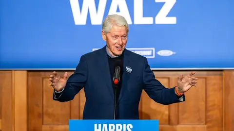 El expresidente Bill Clinton durante la campaña electoral de Kamala Harris El expresidente Bill Clinton durante la campaña electoral de Kamala Harris