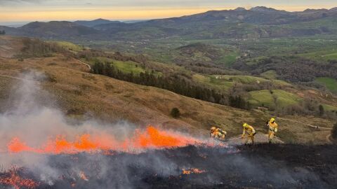 Incendio forestal en Cantabria