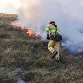 Bomberos del servicio de extinción de incendios apagando un fuego en Cantabria Bomberos del servicio de extinción de incendios apagando un fuego en Cantabria