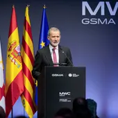 Felipe VI durante su discurso en la cena del MWC 2026 Felipe VI durante su discurso en la cena del MWC 2026