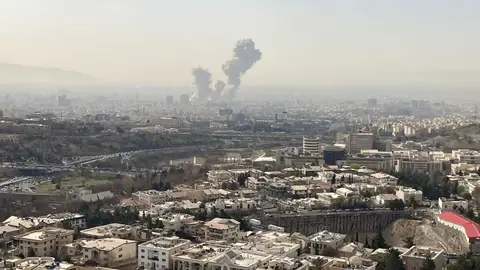 Uno de los ataques sobre Teherán, capital de Irán Uno de los ataques sobre Teherán, capital de Irán