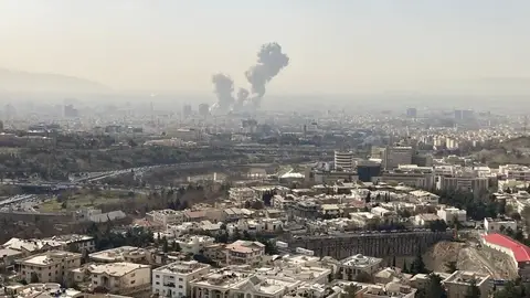 Uno de los ataques sobre Teherán, capital de Irán Uno de los ataques sobre Teherán, capital de Irán