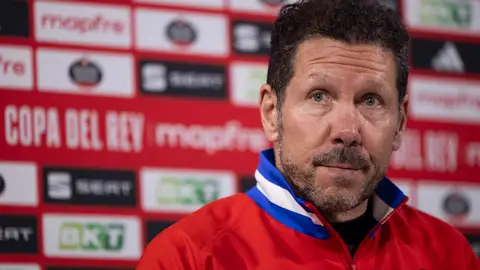 Simeone: "Estamos fantásticos en el lugar que estamos" Simeone: "Estamos fantásticos en el lugar que estamos"