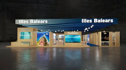 Estand de Baleares en una feria turística. Estand de Baleares en una feria turística.