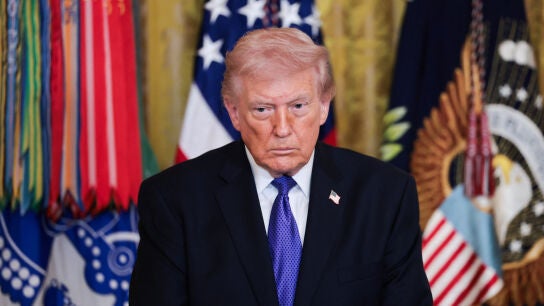 Donald Trump en una imagen durante su rueda de prensa sobre los ataques a Ir&aacute;n