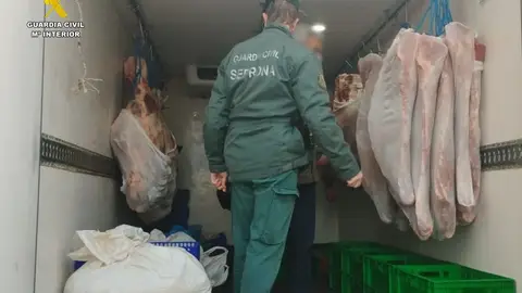 Parte de la carne intervenida sin documentación ni garantías sanitarias Parte de la carne intervenida sin documentación ni garantías sanitarias