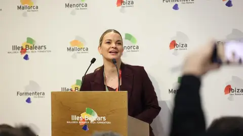La presidenta del Govern, Marga Prohens, en la feria turística ITB. La presidenta del Govern, Marga Prohens, en la feria turística ITB.
