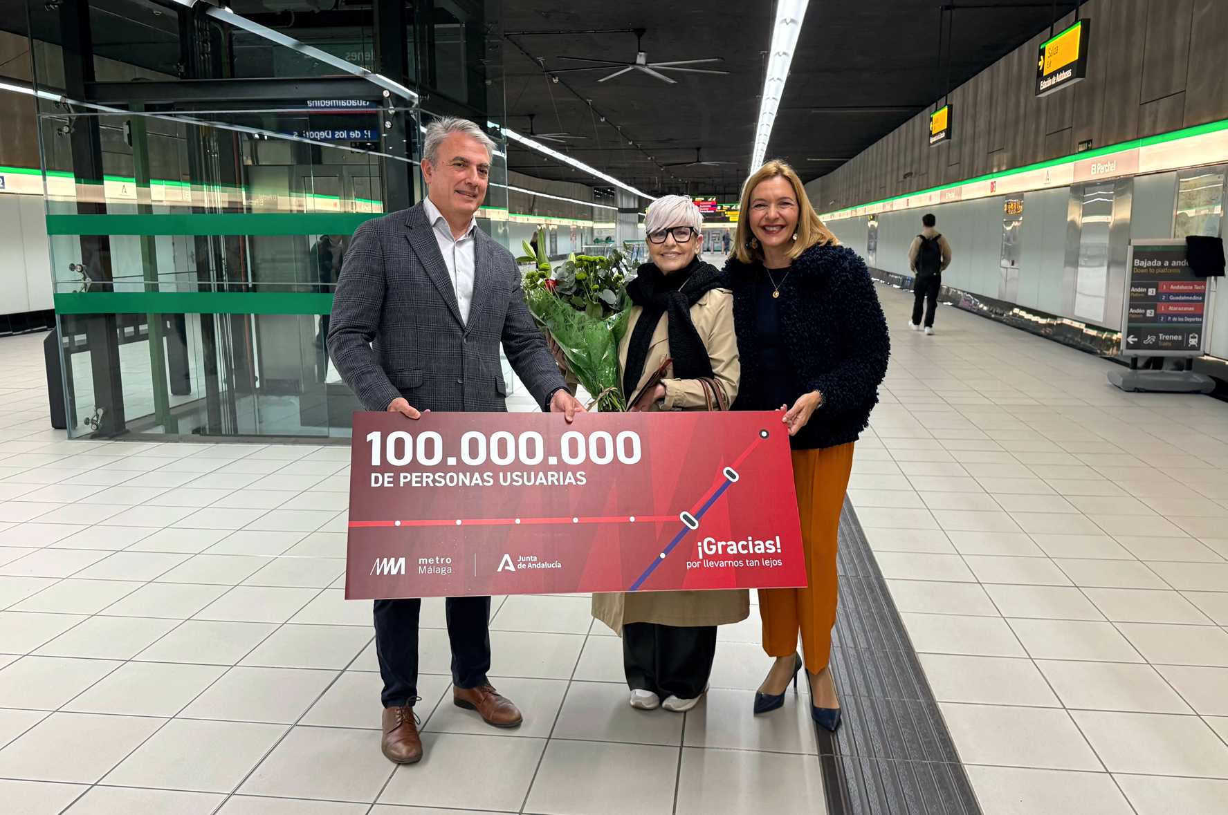 Metro de Málaga supera los 100 millones de viajeros transportados desde su puesta en servicio Metro de Málaga supera los 100 millones de viajeros transportados desde su puesta en servicio