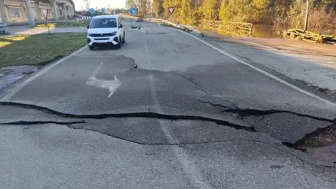 Las obras de emergencia en la EX-106 afectada por las borrascas cerca de Don Benito se inician este martes Las obras de emergencia en la EX-106 afectada por las borrascas cerca de Don Benito se inician este martes
