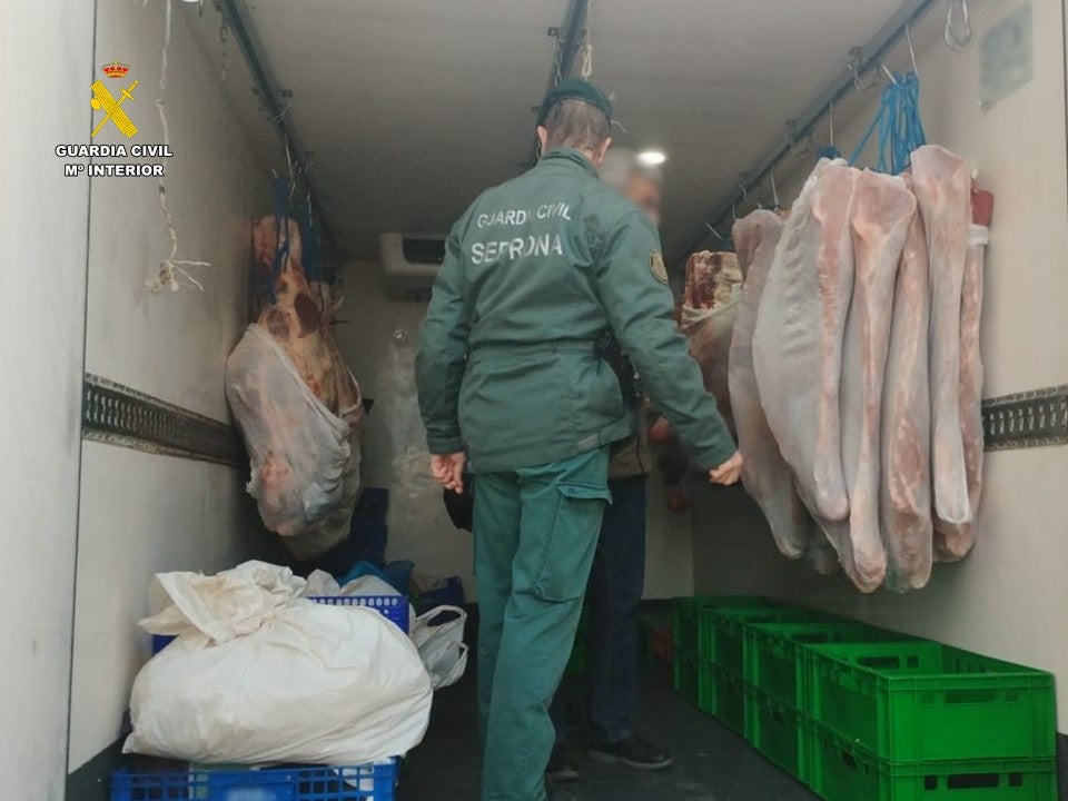 Parte de la carne sin documentación que se ha intervenido Parte de la carne sin documentación que se ha intervenido