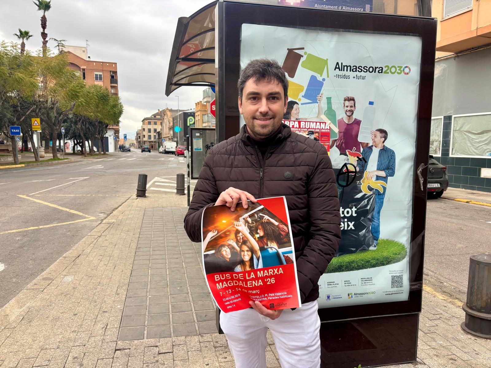 Almassora pone en marcha el Bus de la Marxa para la Magdalena 2026 con servicio nocturno especial Almassora pone en marcha el Bus de la Marxa para la Magdalena 2026 con servicio nocturno especial