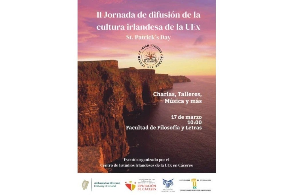 La UEx celebra en Cáceres la II Jornada de Divulgación de la Cultura Irlandesa con motivo de San Patricio La UEx celebra en Cáceres la II Jornada de Divulgación de la Cultura Irlandesa con motivo de San Patricio