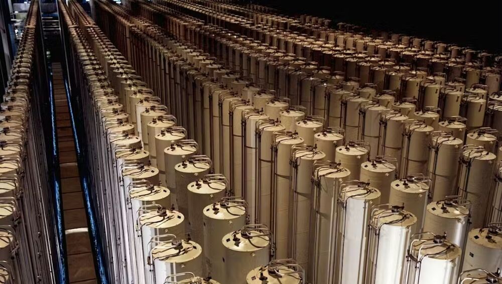 Cascada de centrifugadoras de gas en una planta de Estados Unidos.