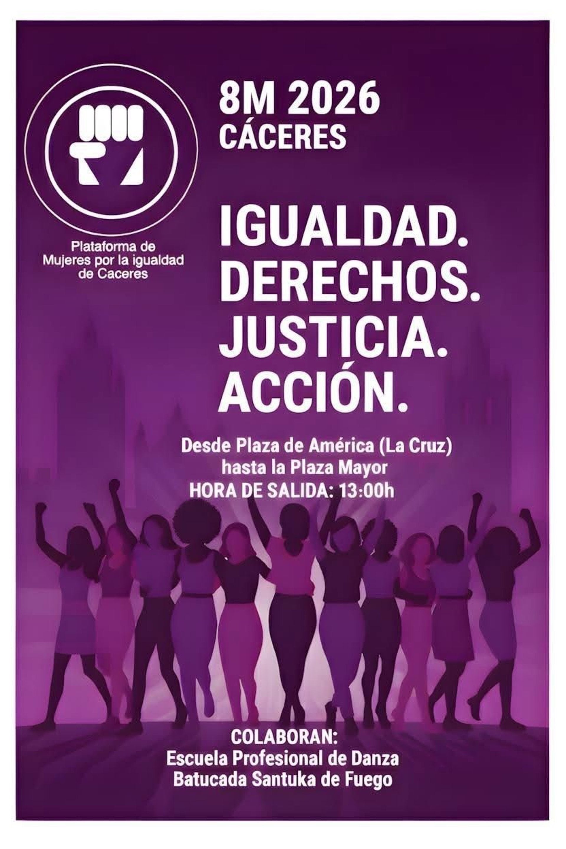 La Plataforma de Mujeres por la Igualdad de Cáceres convoca una marcha el domingo 8 para no retroceder en derechos La Plataforma de Mujeres por la Igualdad de Cáceres convoca una marcha el domingo 8 para no retroceder en derechos